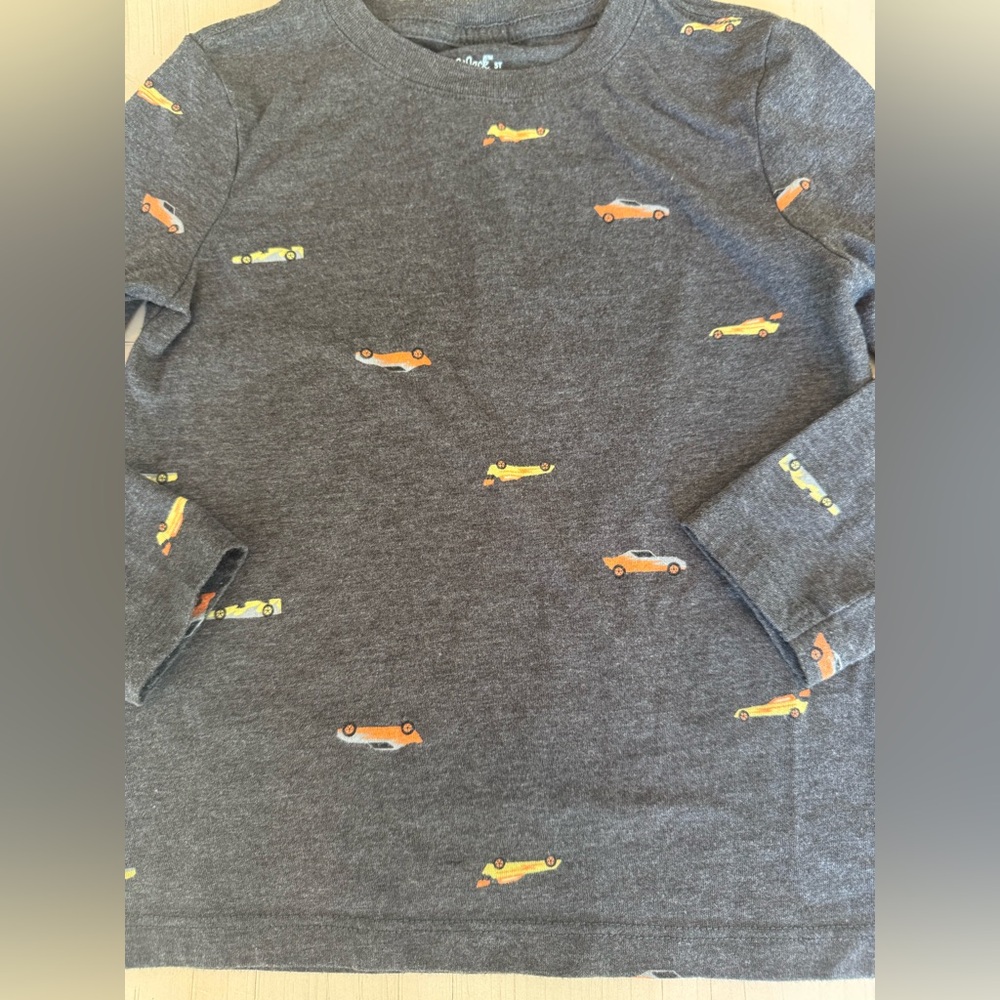 Cat & Jack - Toddler Boys’ Long Sleeve Race Car T-Shirt - Charcoal Gray (Sz  5T) - Picture 6 of 9